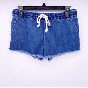 Aerie Elastic Waist Casual Denim Shorts Size Small